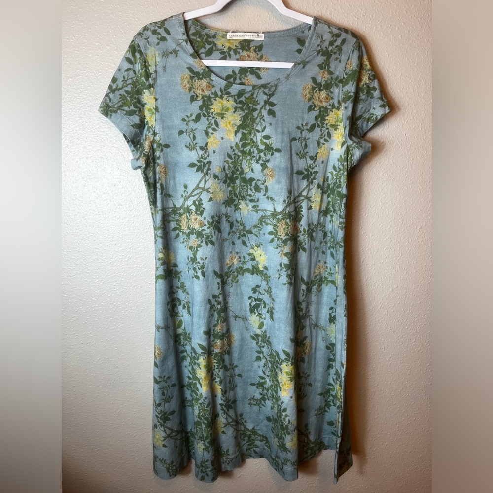 Peruvian Connection Women’s Floral Pima Cotton Mini Dress Size L